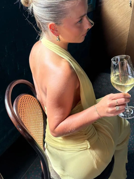 Cassis Drape Maxi Dress