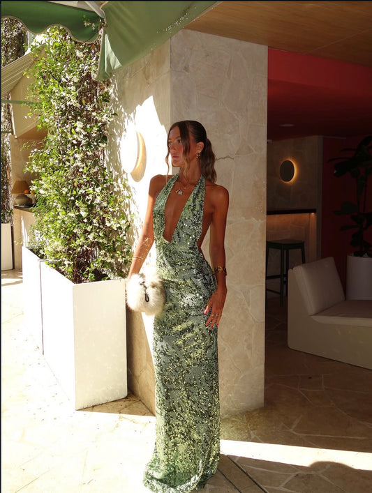 Liana Maxi Dress, Seafoam Green