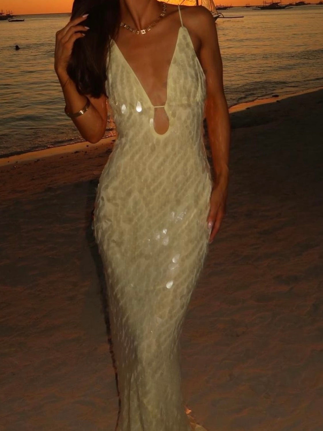 Sapphire Sequin Maxi Dress