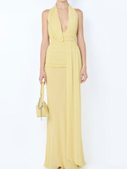 Cassis Drape Maxi Dress