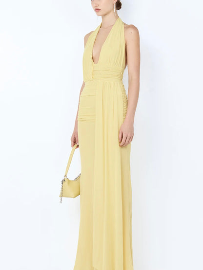 Cassis Drape Maxi Dress