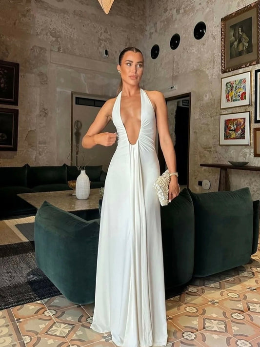 Jennifer Cupro Maxi, Ivory