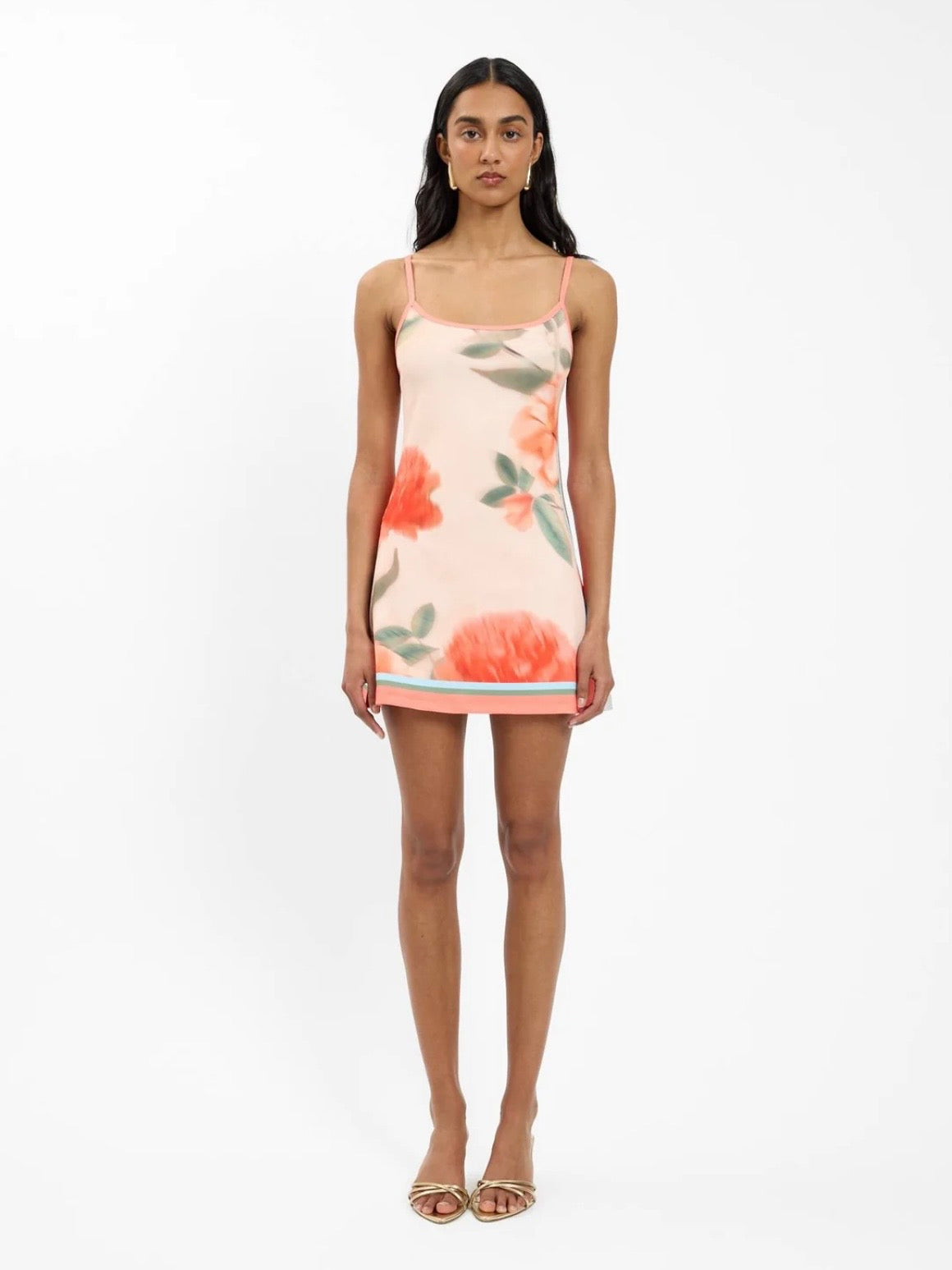 Peach Floral Mini Dress