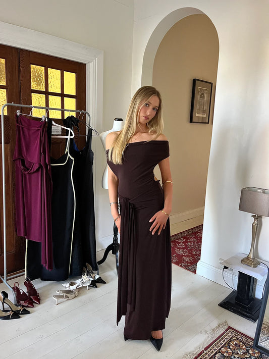 (FOR SALE) Nadia Maxi Dress, Brown