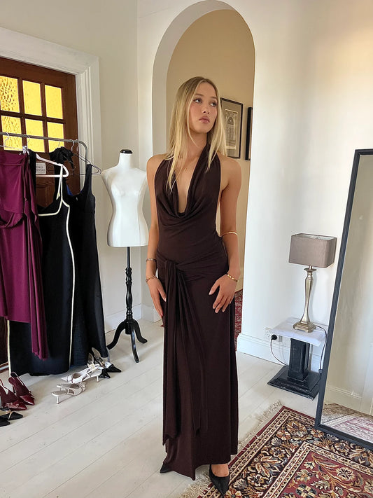 (FOR SALE) Nadia Maxi Dress, Brown